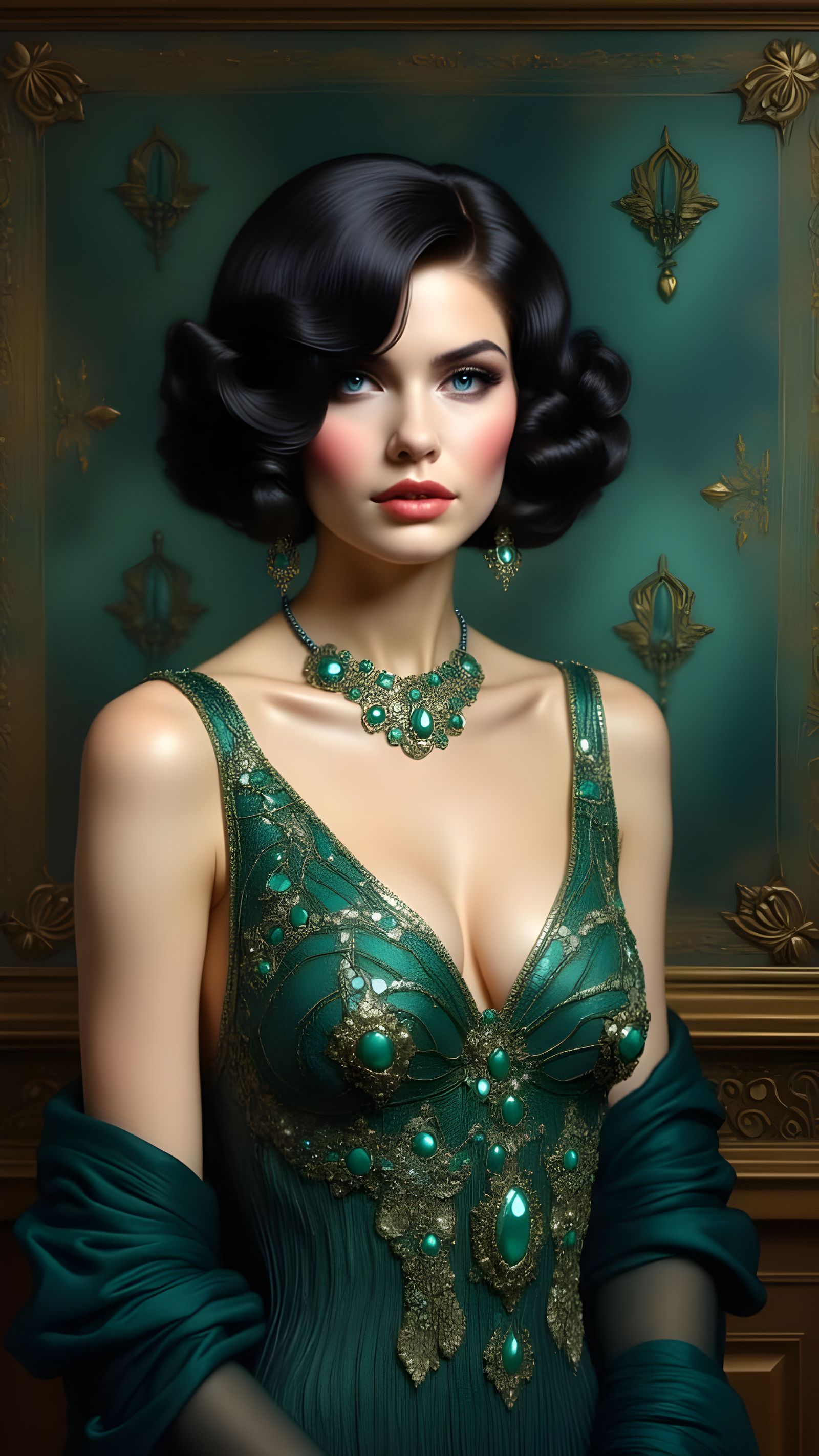 Elegant Art Deco Lady in 1920s Attire