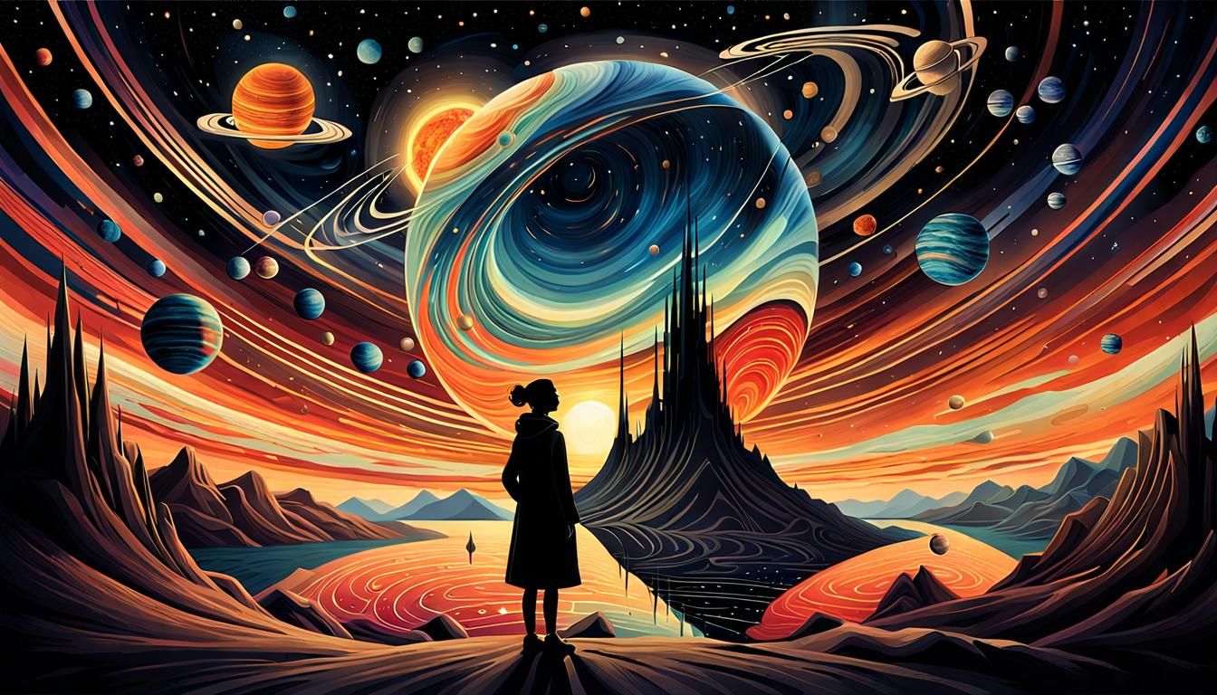 Abstract Celestial Objects in Space