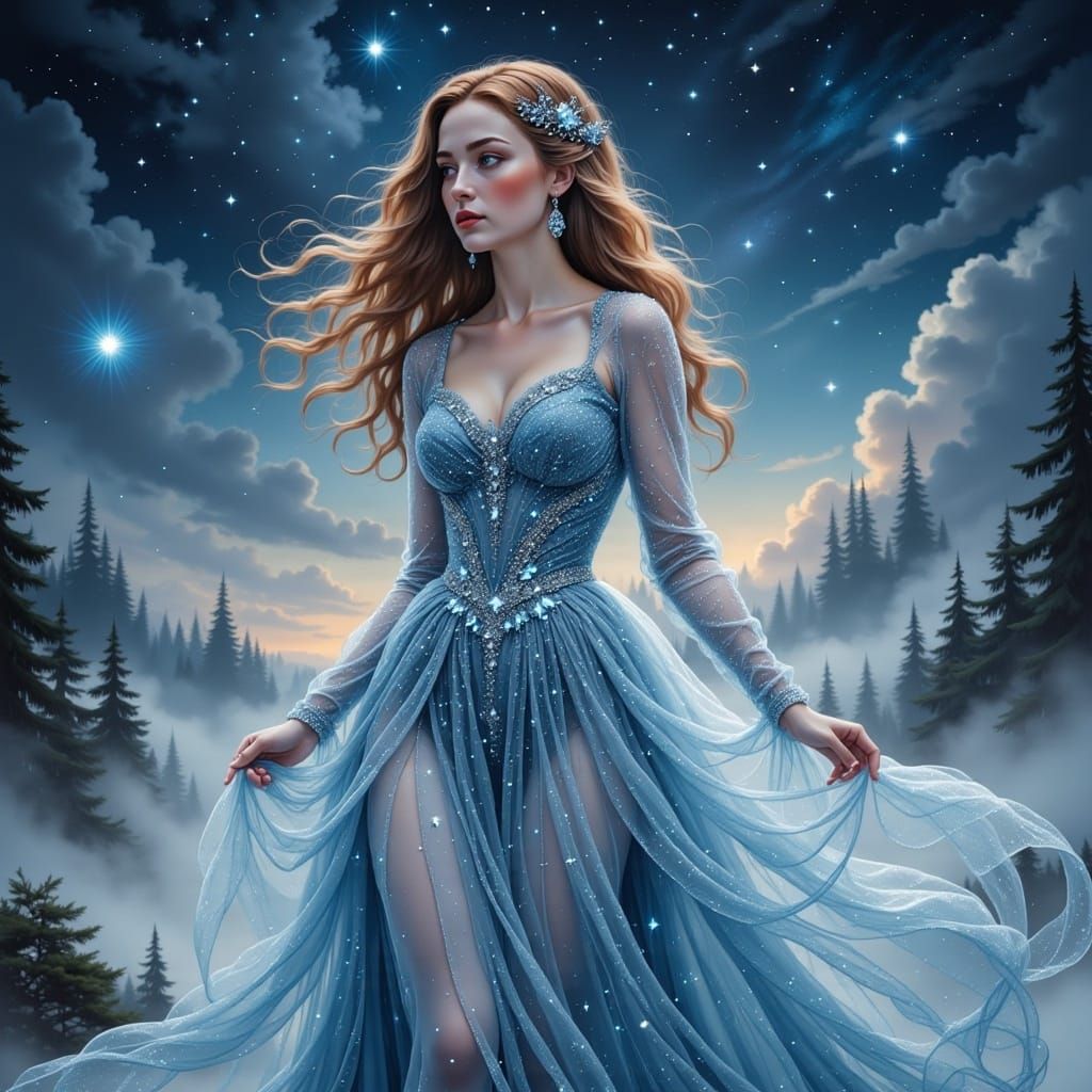 Ethereal Gemstone Gown: A Fantasy Portrait