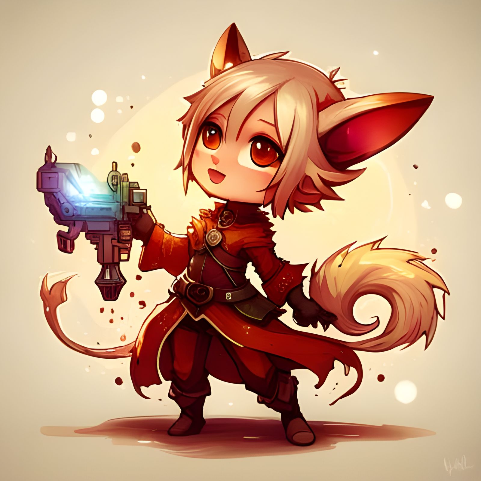 Detailed Chibi Anthro Dante Splash Art