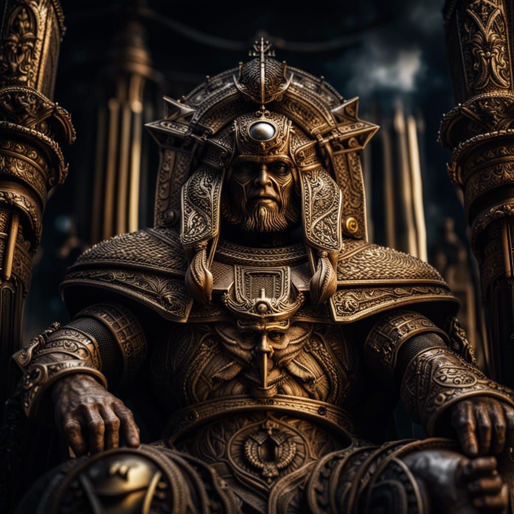 Hyperrealistic God Emperor of Mankind in HDR