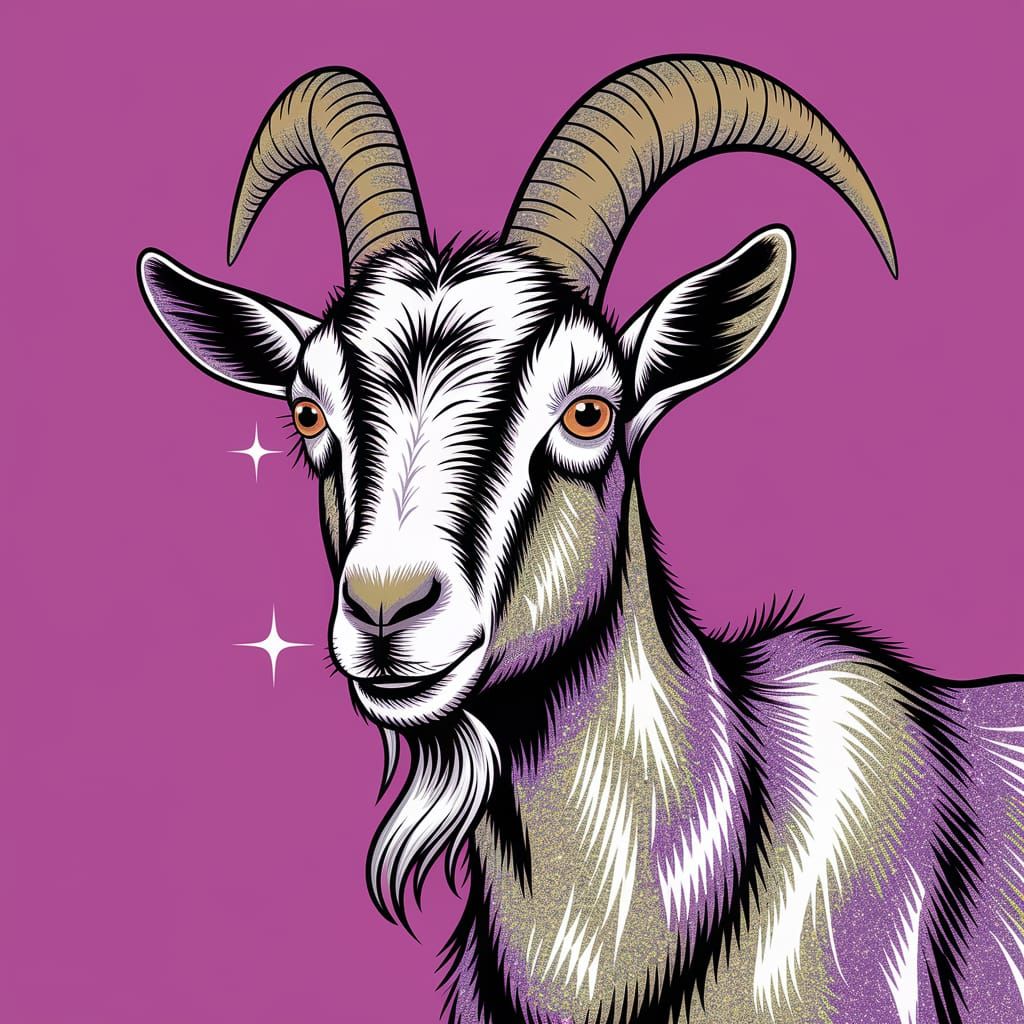 Glittering Goat Digital Art