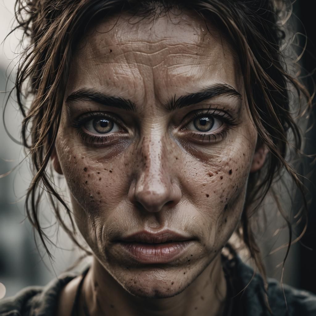 Intense Portrait of a Young Woman in Natural Light