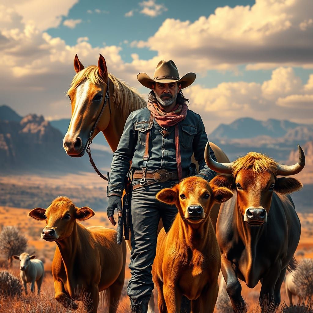 Realistic Cowboy in the Wild West