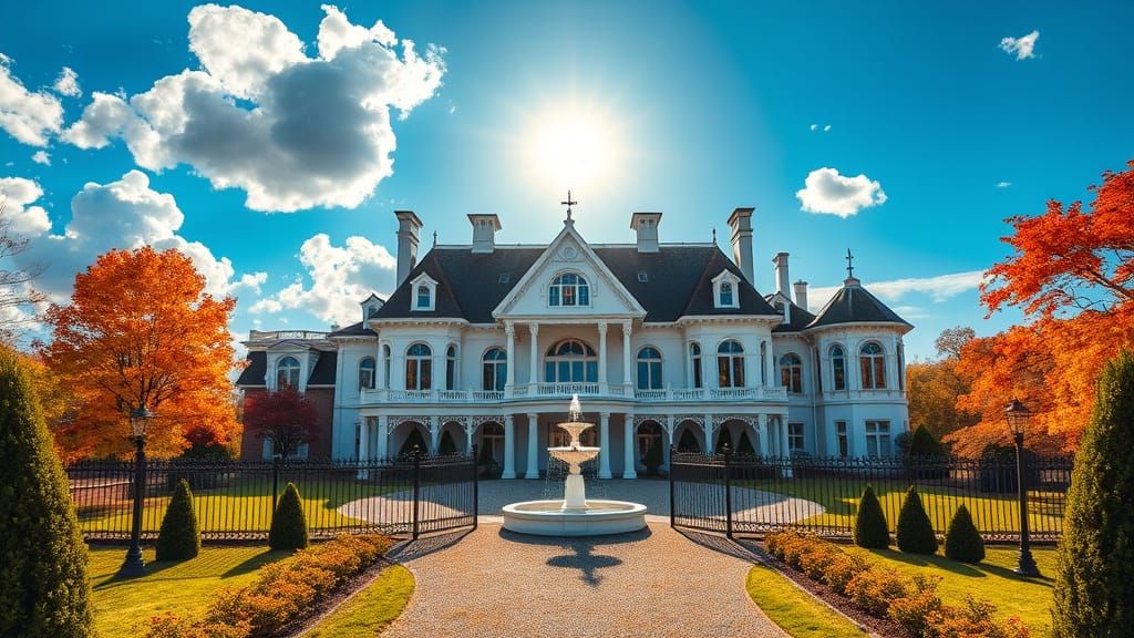 Luxury Estate in Cosmic Surrealism Style