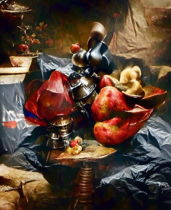 Red Apple in Dutch Renaissance Still Life Painting