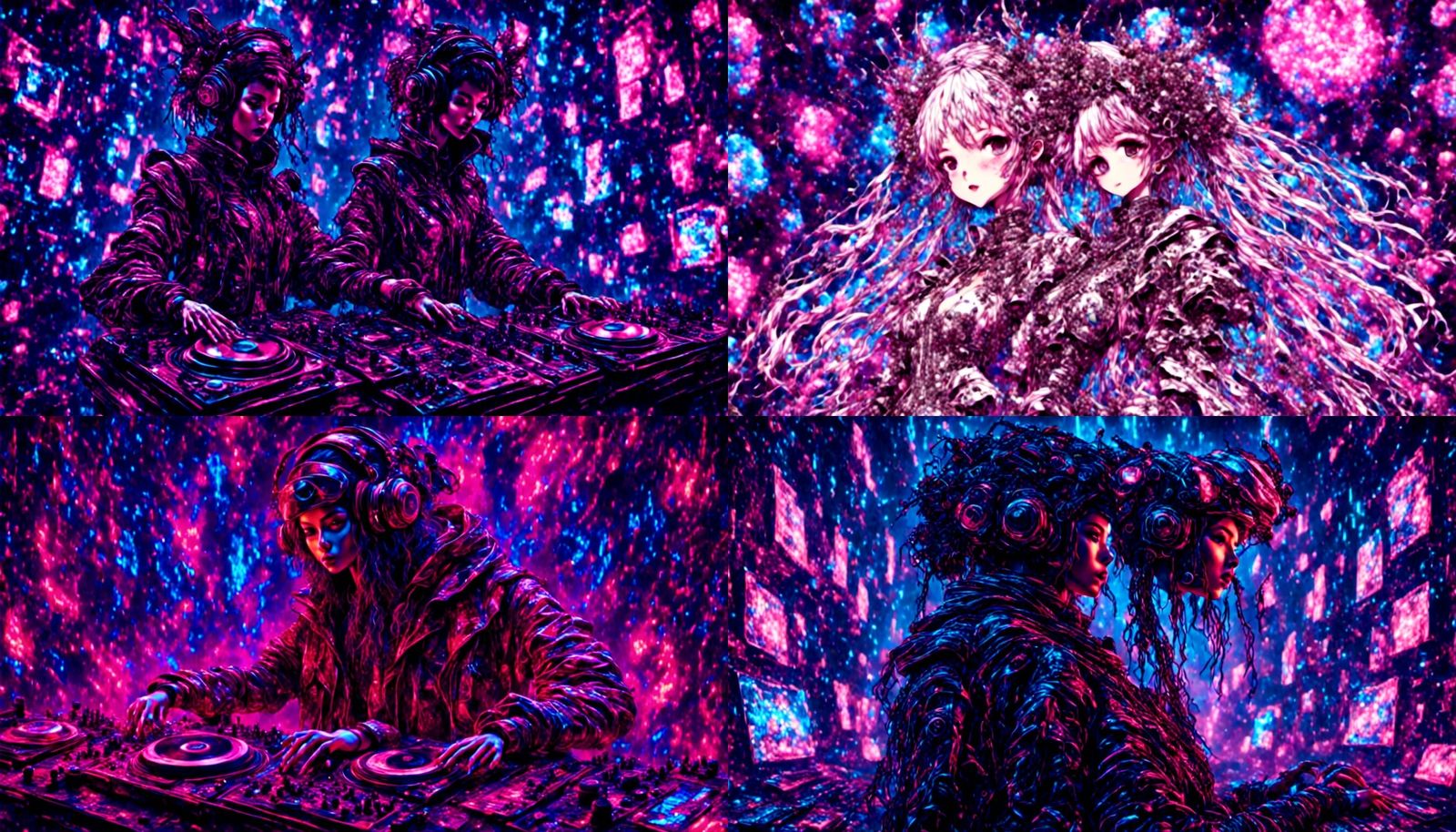 Hyperreal Neurofunk DJ Performance in Horror Style