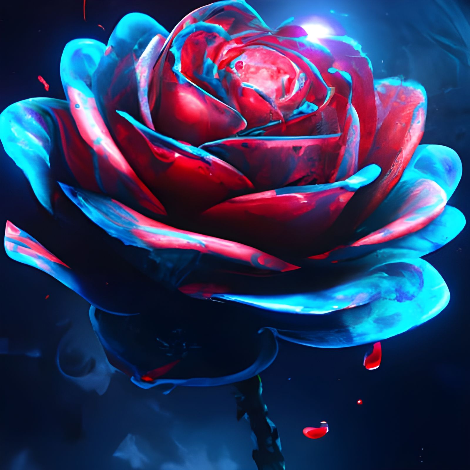 Big Rose in Space: Detailed Matte Painting