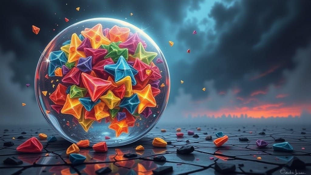 Glass Orb of Angels and Gummi Bears in 8K