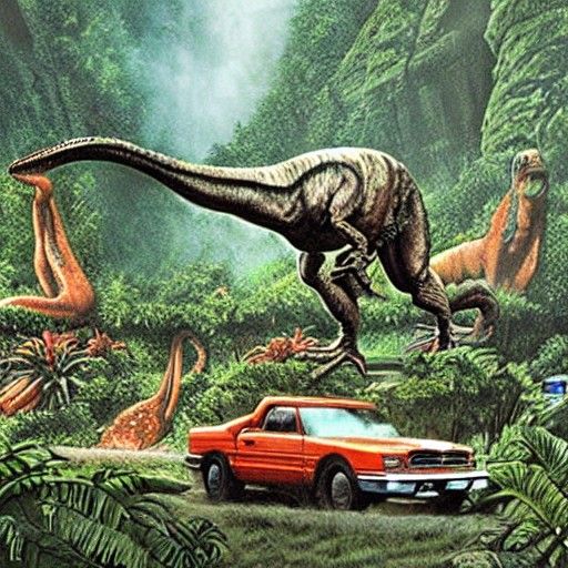 Detailed Matte Painting of Jurassic Park