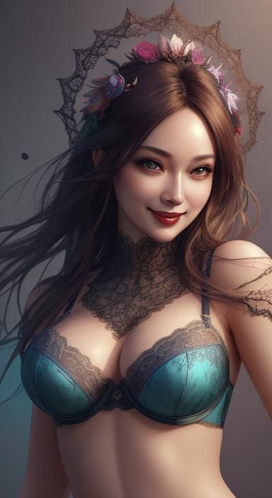 Cute Baby Girl Smiling: Hyperrealistic Splash Art