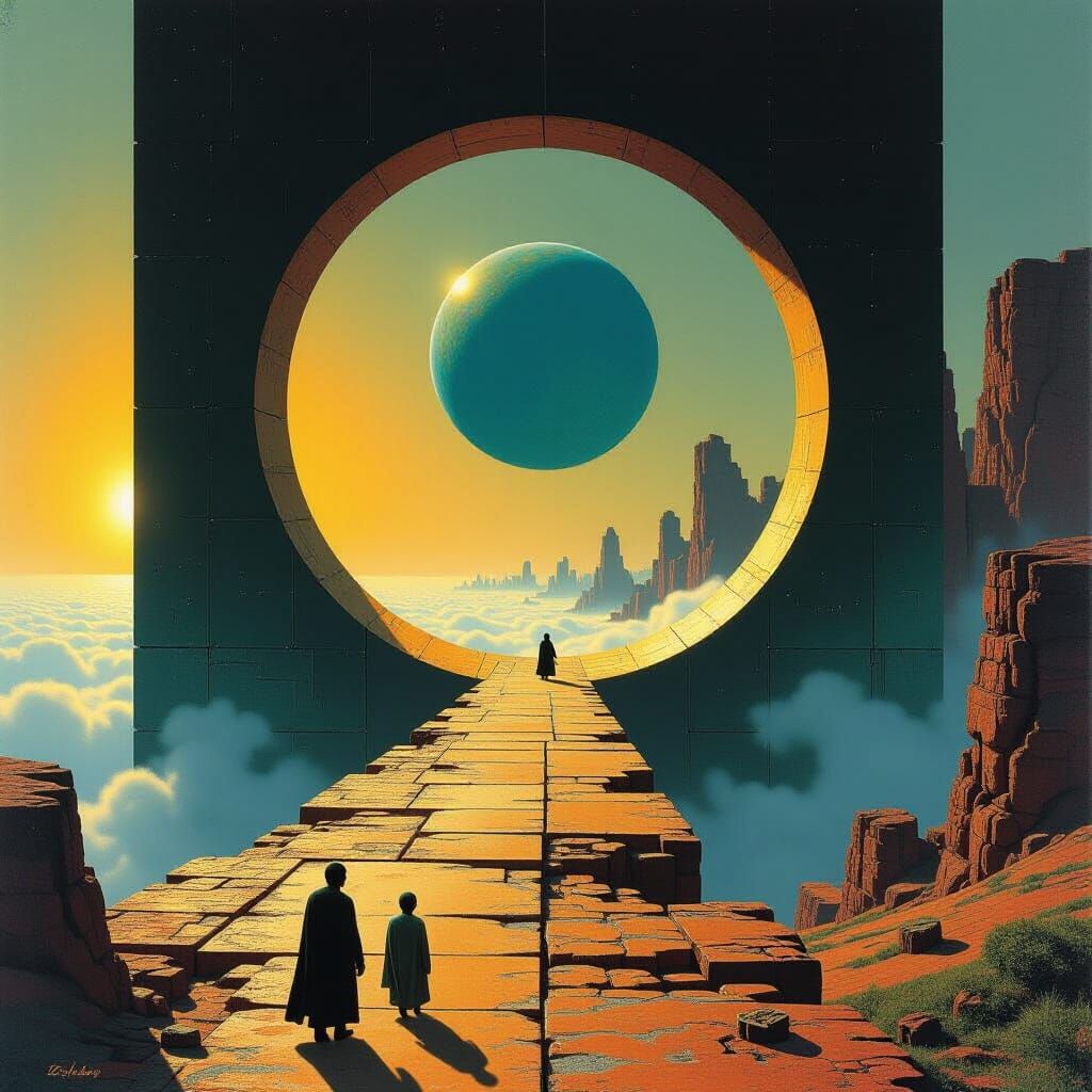 Otherworldly Sci-Fi Portal in Dark Fantasy Style