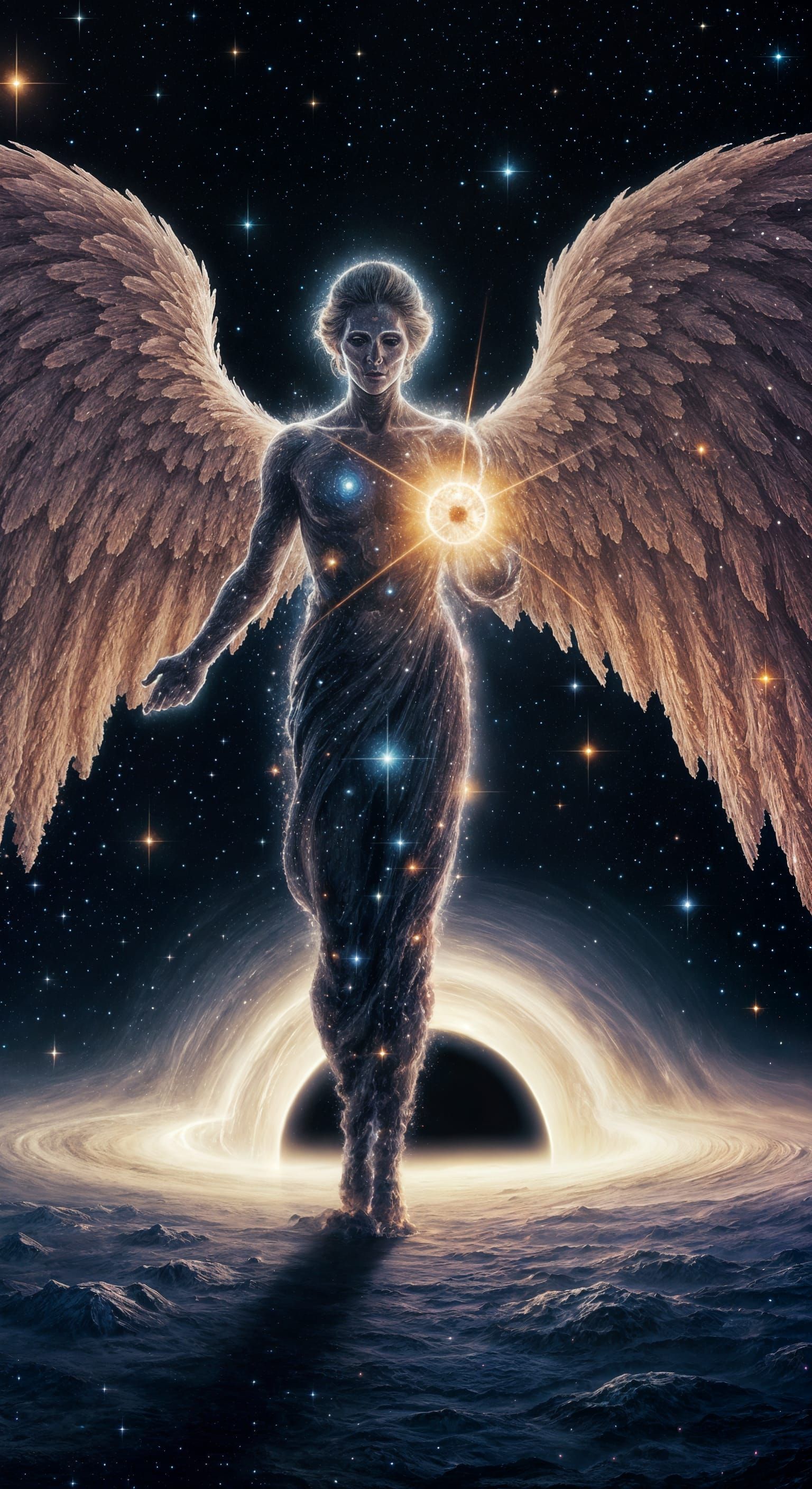 Cosmic Angel of Death Cradles Dying Star in Deep Space