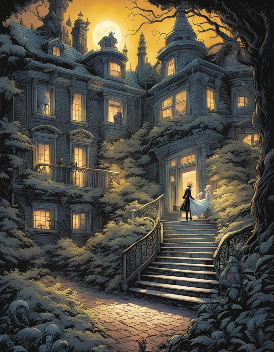 Fantasy Black Widow in Comic Book Art Style