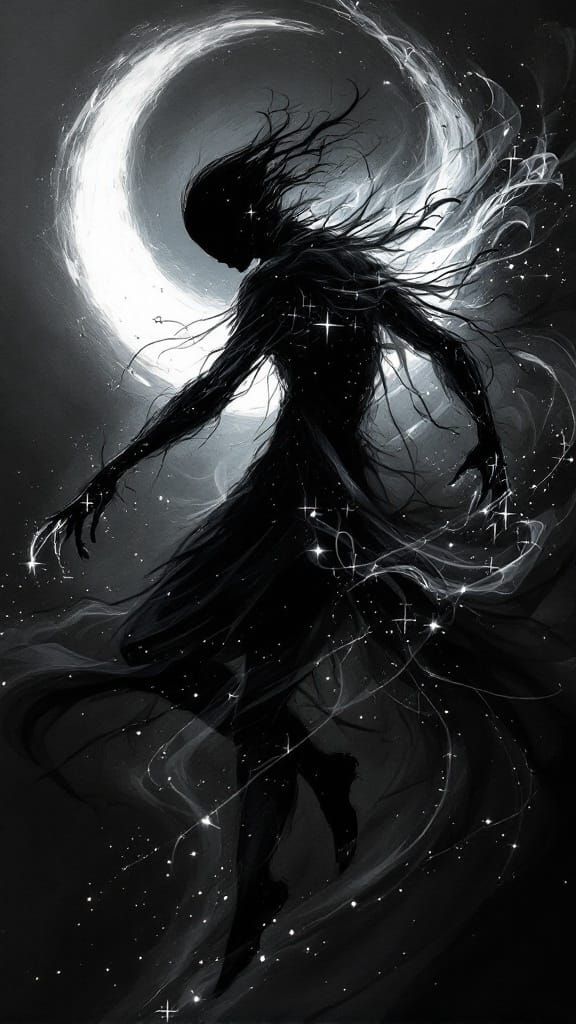 Surreal Nocturne Portrait in Impressionist Vaporwave Aesthet...