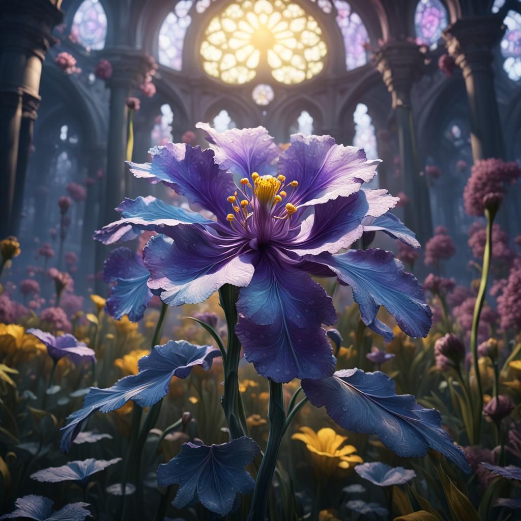 Rare Flower in Cold Place: Dark Fantasy Art