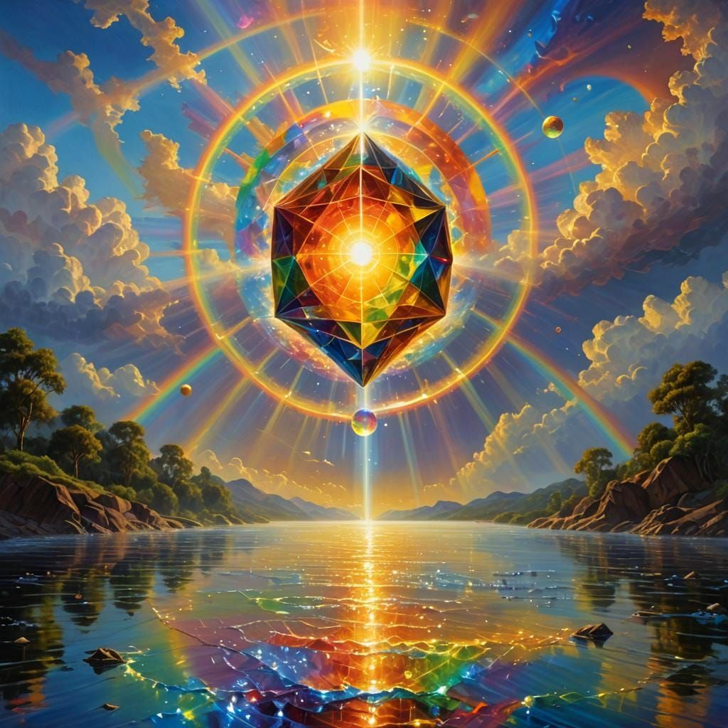 Sun's Energy Destroys River with Octahedron