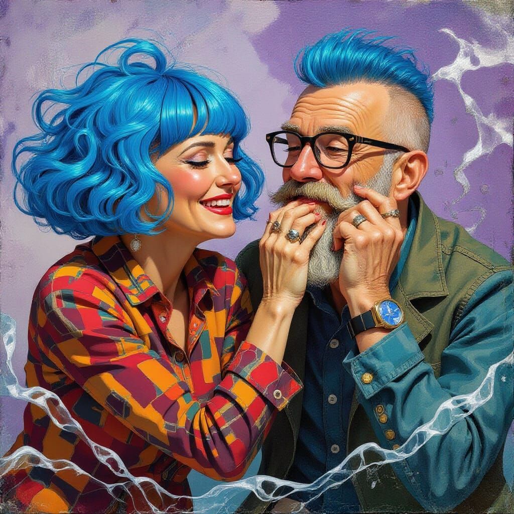 Fantasy Image of Figures Floating in Space