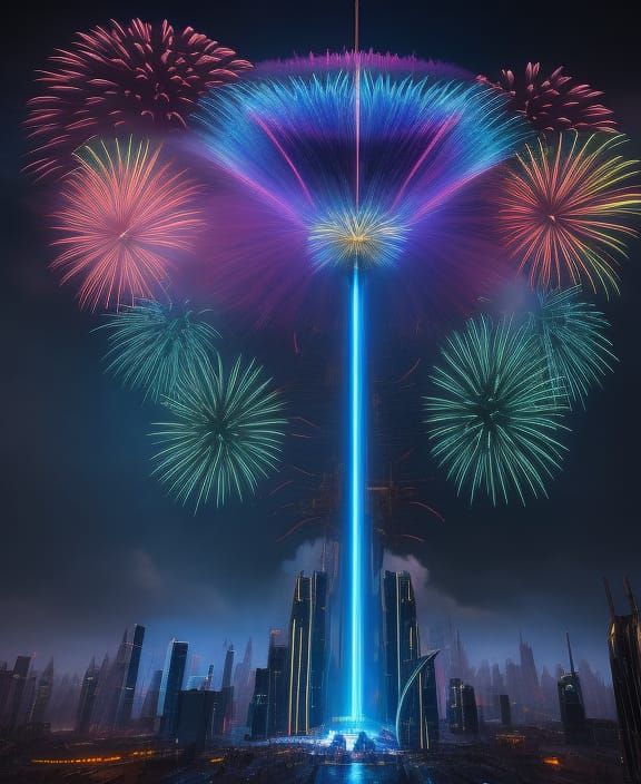 Spectacular Hyperrealistic Fireworks Display for New Year's