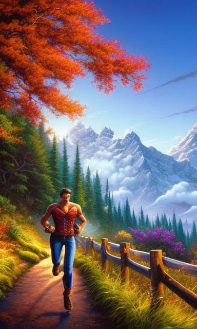 Flynn Rider-esque Man Running, Comic Book Art