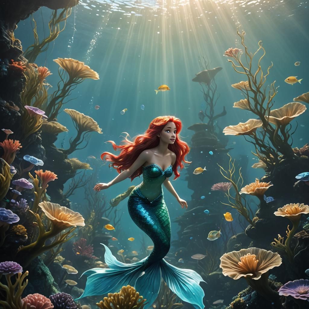 Ariel in Underwater Kingdom, Anime-Inspired Film Still