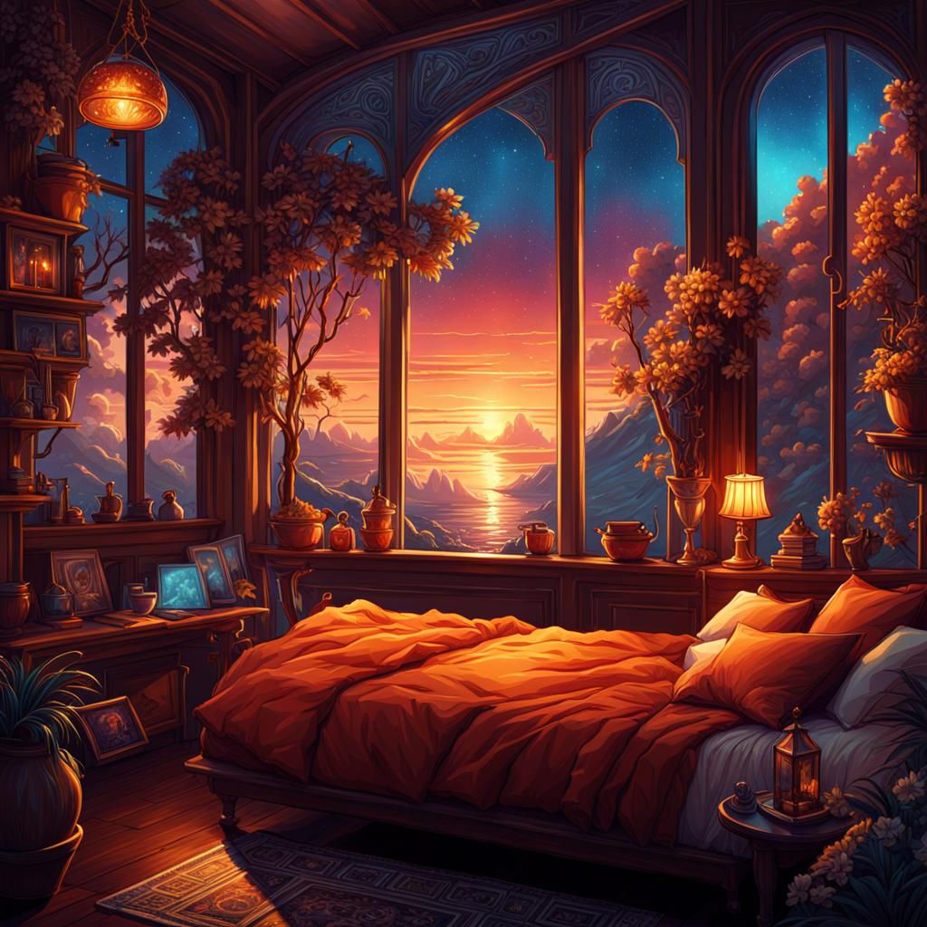 Cozy Cartoon Landscape in Digital Art Style