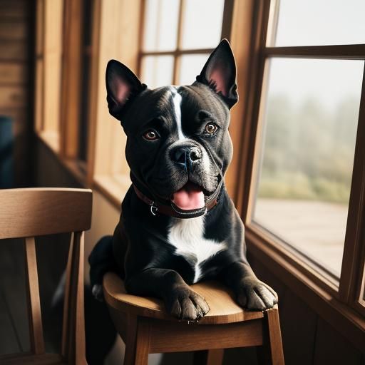 Staffordshire Bull Terrier Portrait in Sunlight
