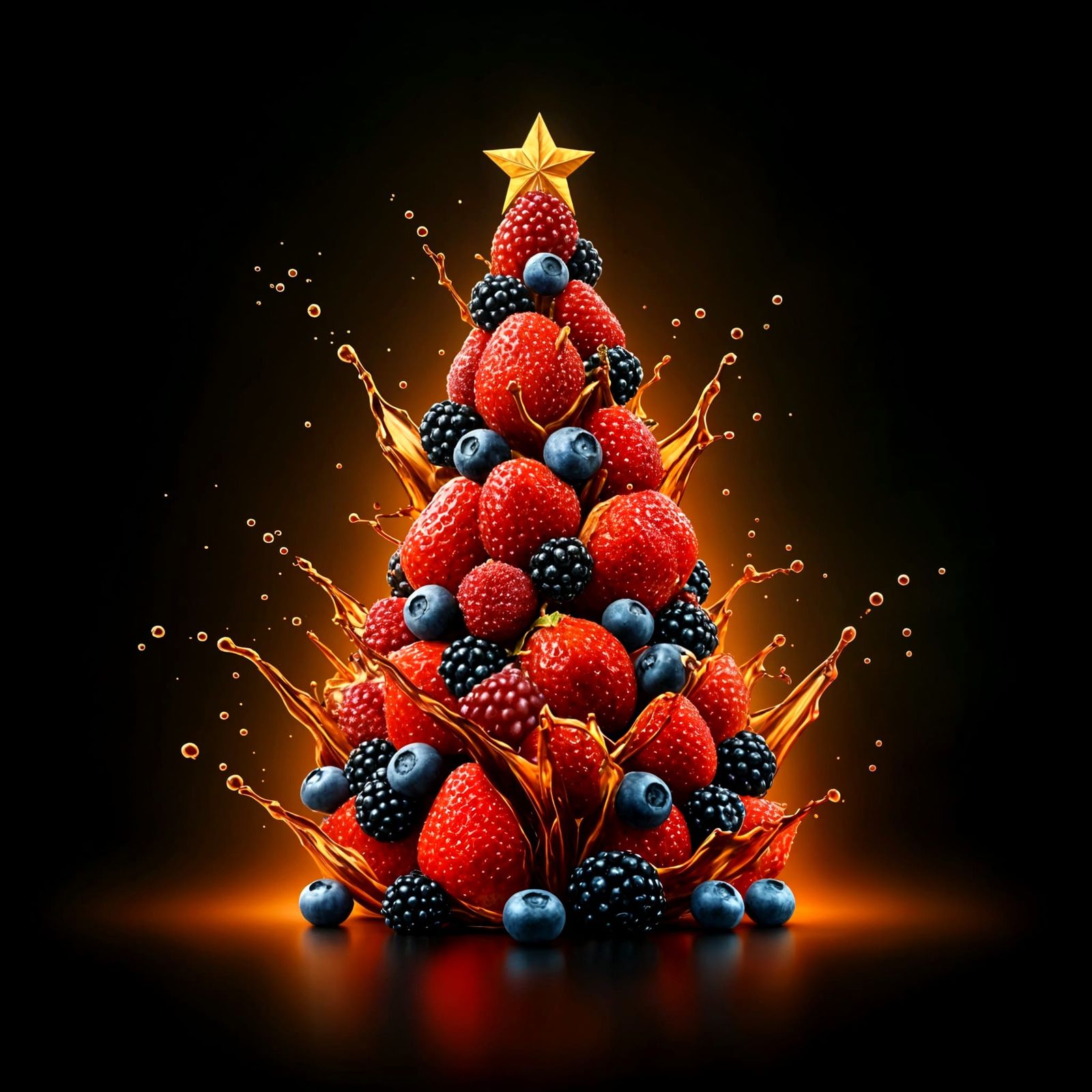 Vibrant Fruity Holiday Explosion in Artistic Style