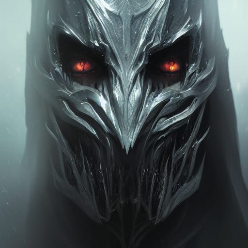Menacing Nazgul Face Close-up in Dark Fantasy Style