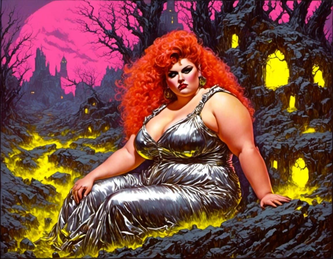 Neon 80s Woman: Fierce and Vulnerable