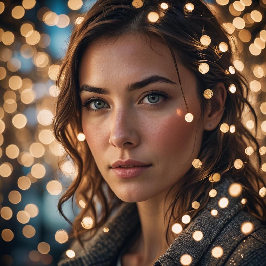 Magazine Cover Style Portrait with Bokeh Lighting
