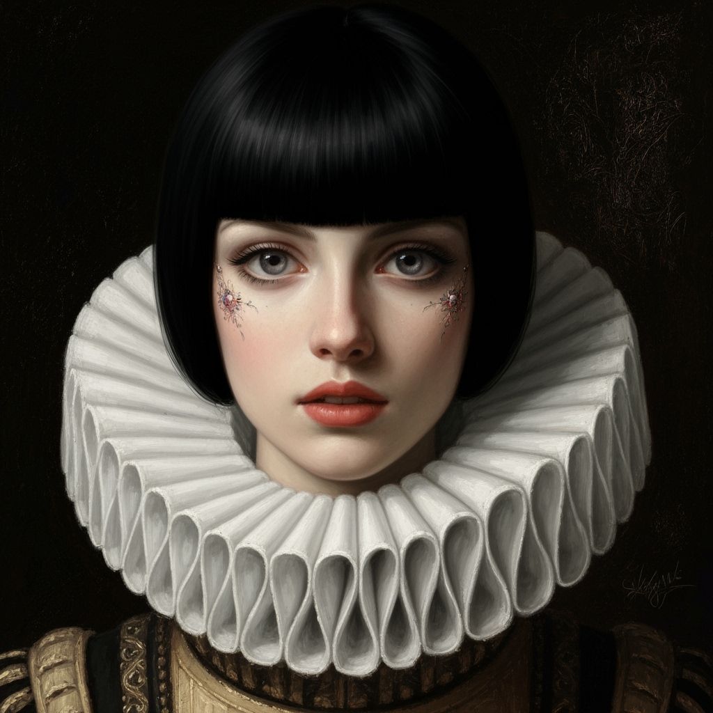 Young Woman in Ruff Collar: Old Master Style Portrait