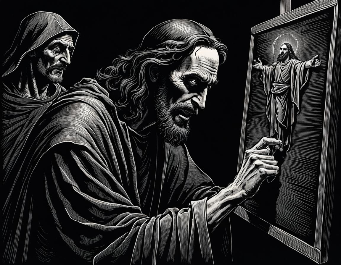 Scratchboard Jesus II