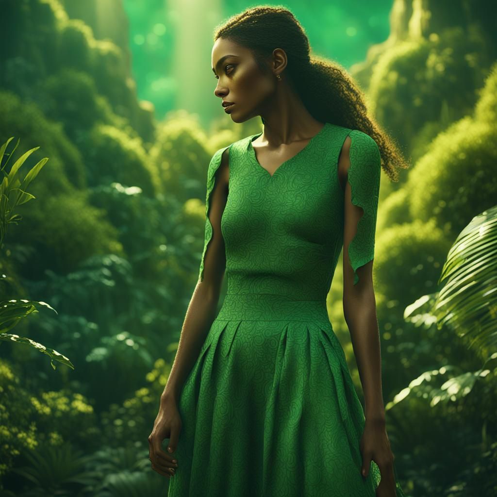 Brazilian Model in Green: Ektachrome Slide Film