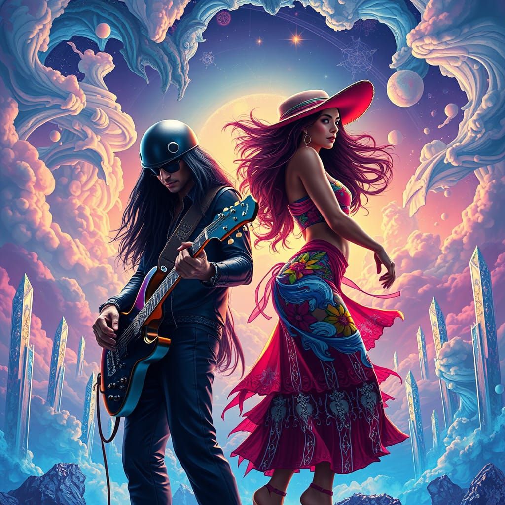 Electric Fusion of Rock and Rumba in a Vibrant, Surreal Drea...