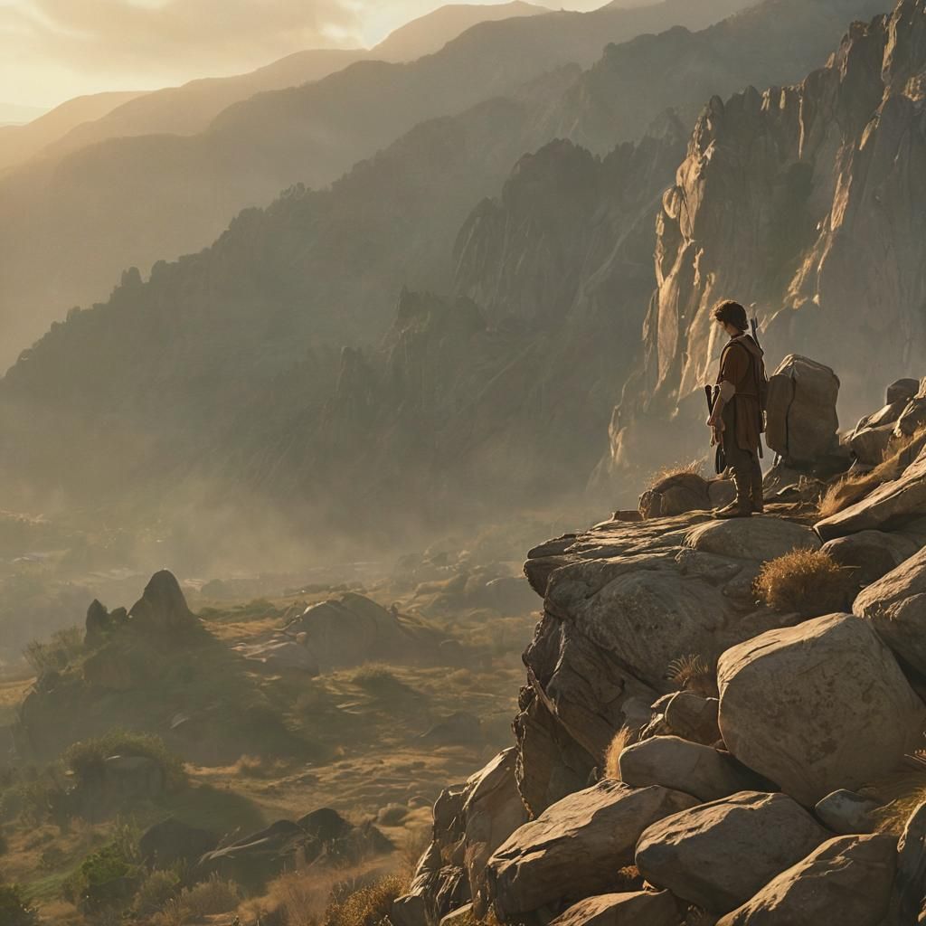 Frodo's Vista: Cinematic Mountain Landscape