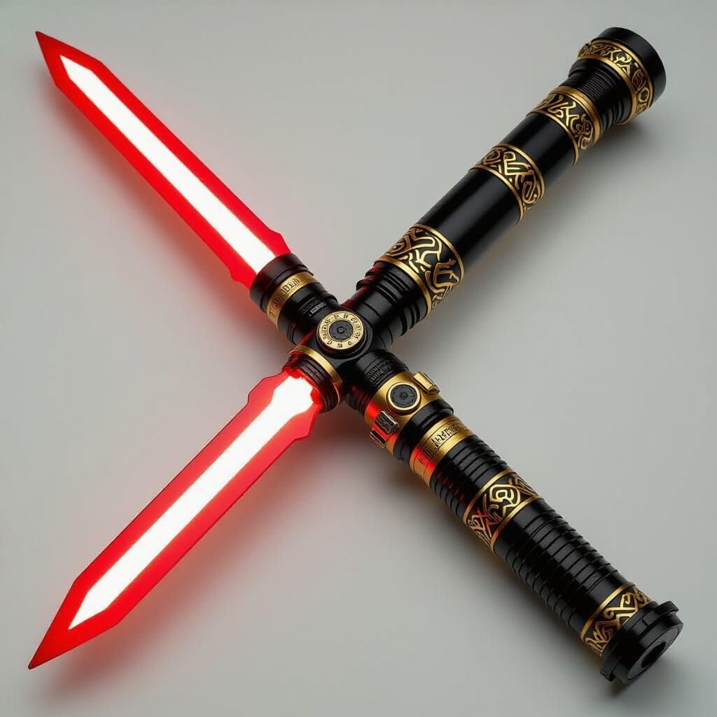 Sith Lightsaber with Crimson Blade in Sci-Fi Style