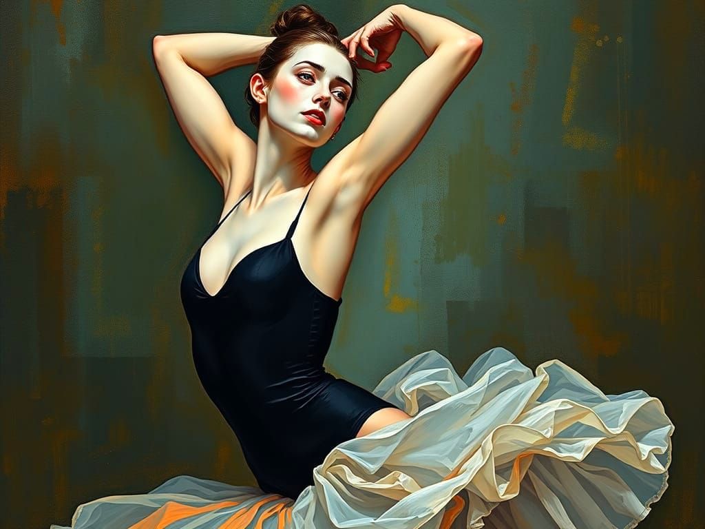 Classical Dancer in Neo-Impressionist Expressionist Style
