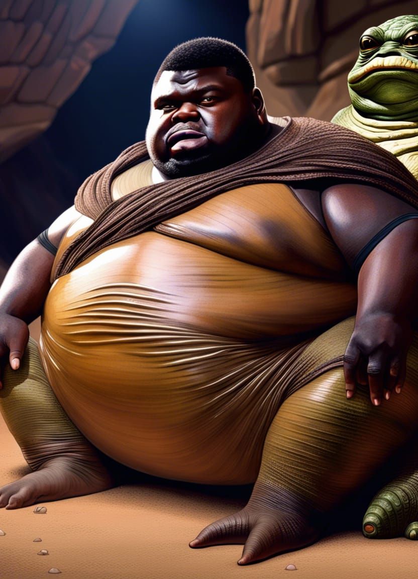 Zion Williamson as Jabba the Hutt: Photorealistic Rendering