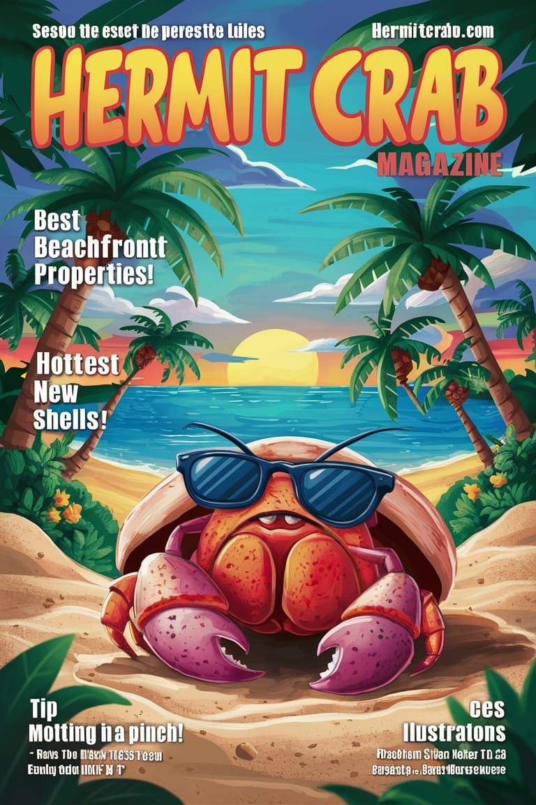Hermit Crab Magazine Cover: Beachfront Living