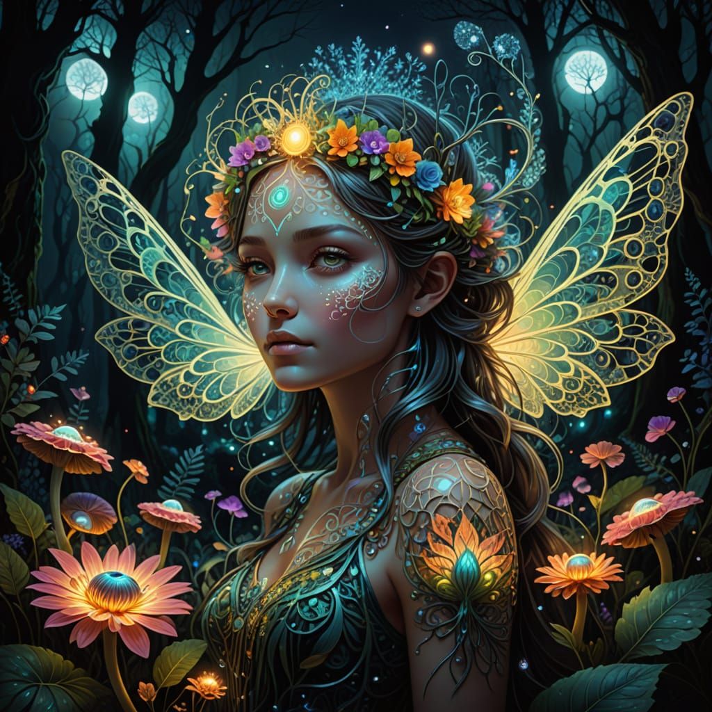 Fairy in a Celestial Forest