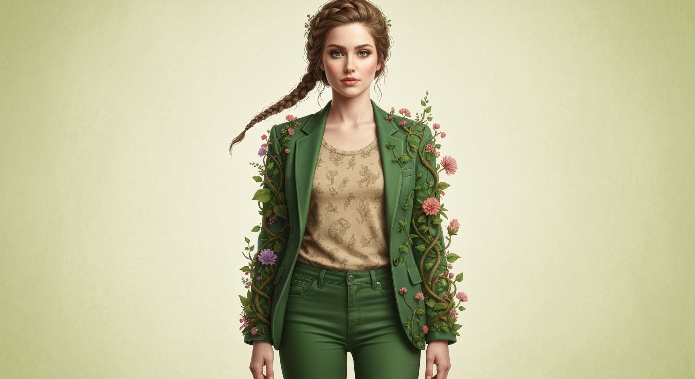 Supercute Woman Adorned with Living Vine Blazer