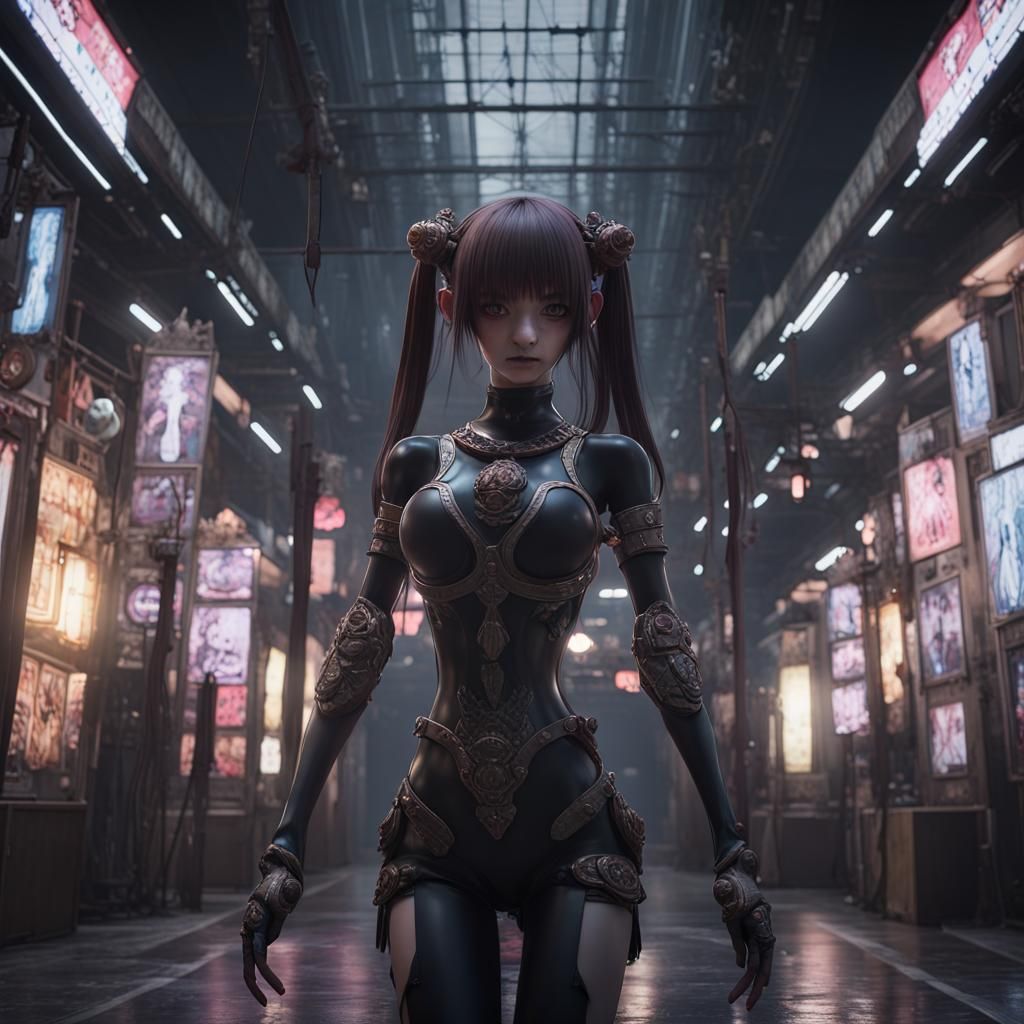 Humanoid Anomaly Portrait in 3D Game Cinematic Style