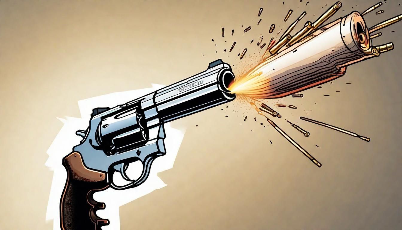 Bullet Exiting Gun in Slow Motion: Vector Art