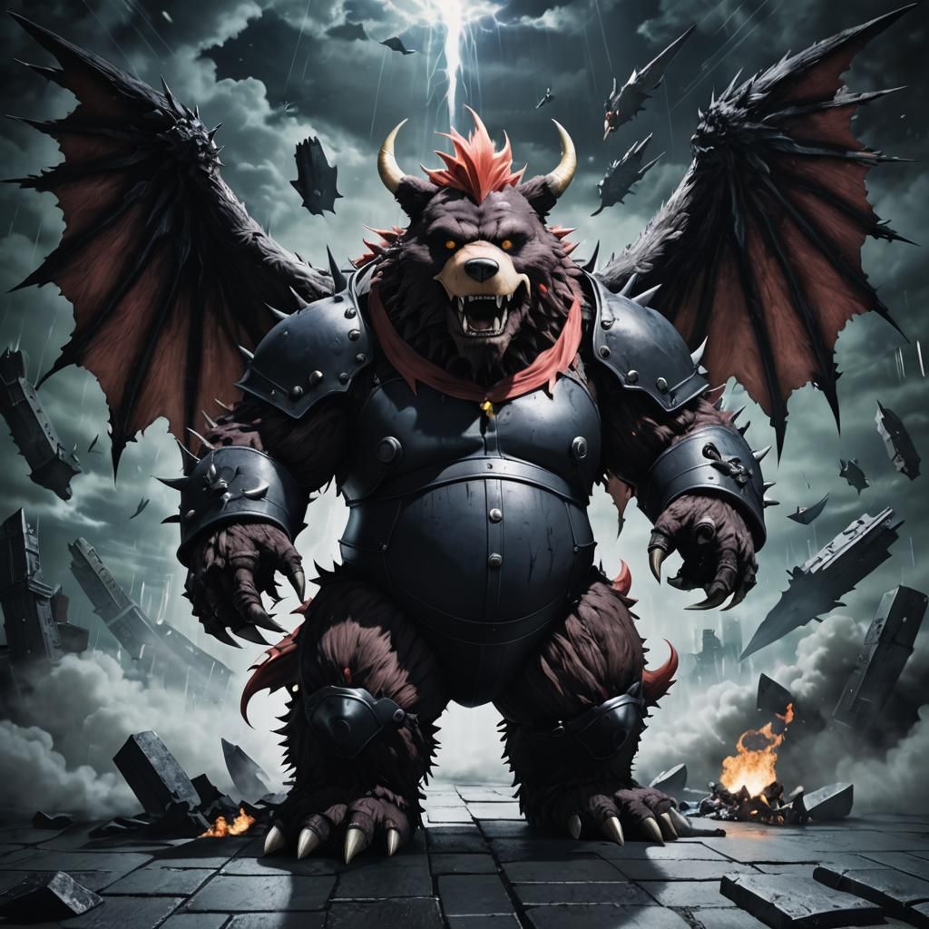 Final Fantasy Fusion: Teddybear-Bahamut in Darkness