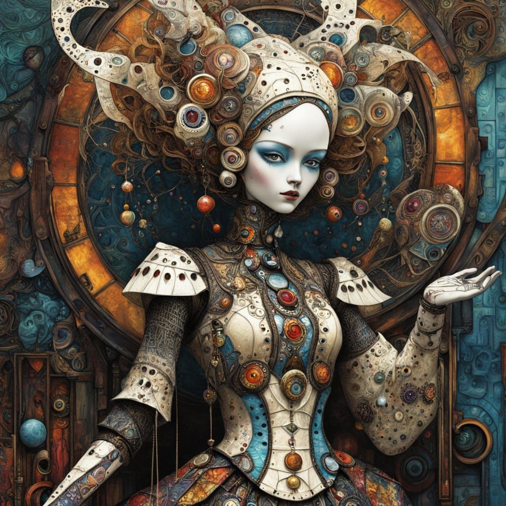Surreal Porcelain Doll Marionette in Funky Fantasy Style