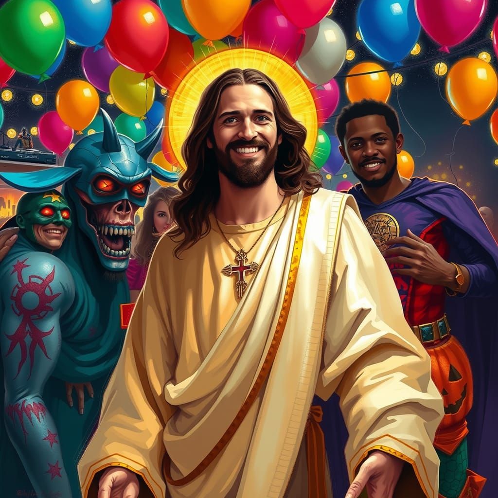 Jesus Christ at a College Halloween Party