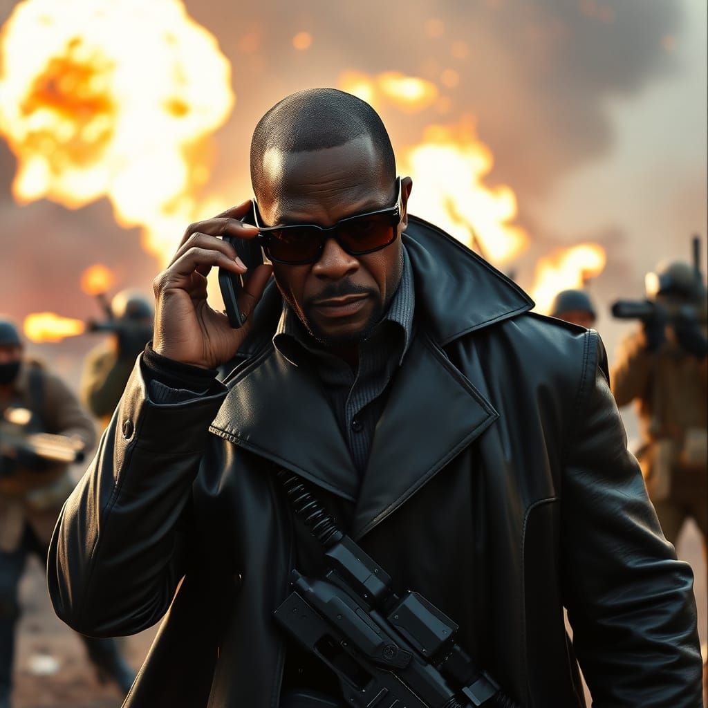 Nick Fury on Battlefield, Cinematic Film Still
