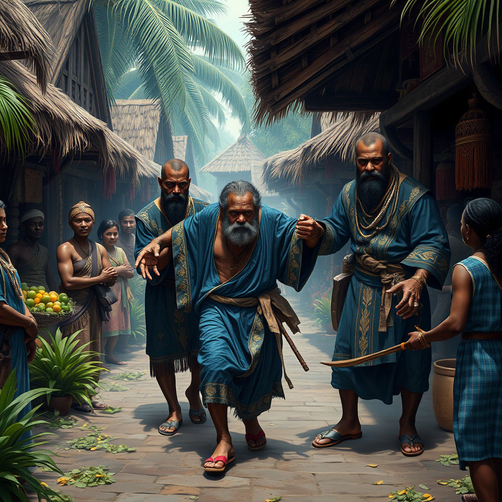 Village Drunkard's Arrest: Fantasy Concept Art