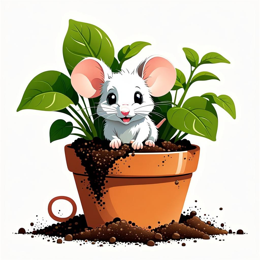 Cute Mouse in Disarray: Vector Art